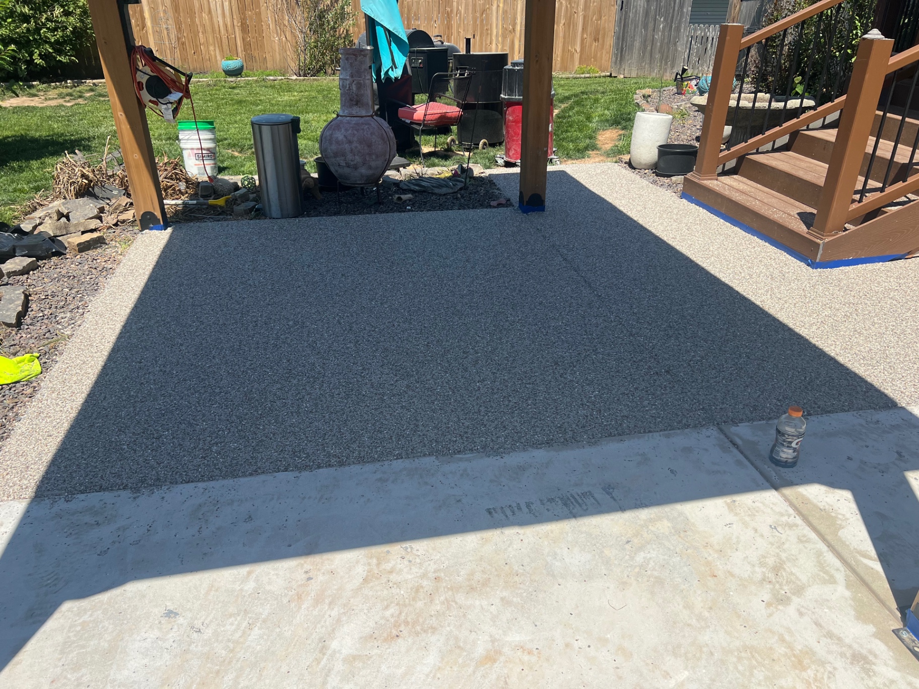 Outdoor patio concrete coating project in Battlefield, Missouri